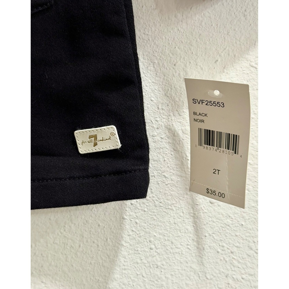 7 For All Mankind Girls Black Coat Shirt Dress 2T Eyelet Collar Button Front - Picture 6 of 8